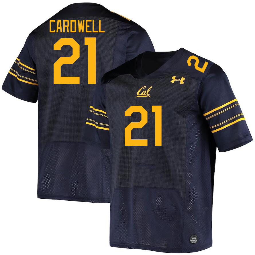 Men #21 Byron Cardwell California Golden Bears College Football Jerseys Stitched Sale-Navy - Click Image to Close